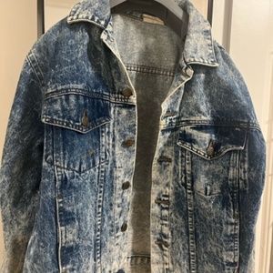 Vintage oversized acid wash jeans jacket denim 80s